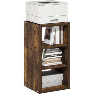 Furinno Cubicle Book Shelf, 3-Cube Bookshelf, Extra Thick Frame Horizontally & Vertically Reversible Bookcase with Open Back, 14.6" x 16" x 44", for Living Room, Bedroom, Home Office, Amber Pine