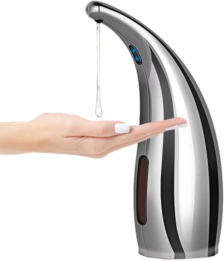 Soap Dispenser,Touchless Bath Kitchen Countertop Automatic Soap Dispenser with Infrared Motion Sensor,IPX6 Waterproof.Perfect for Bathroom and Kitchen. (Silver)