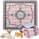 KOOLTAIL Washable Pee Pads for Dogs, 2 Pack Super Absorbent Reusable Puppy Training Pads Waterproof, Nonslip and Leak-Proof Dog Pee Pads, Large Pet Mats Whelping Pads for Floor, Crate, Couch, 36"x41" (Retro Pink)