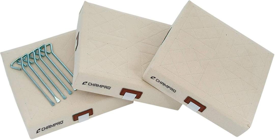 Champro Canvas Quilted Bases for Baseball/Softball, Set of 3, 14" x 2"