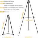 MXG Professional Aluminum Foldable Display Easel for Painting, Signs, Poster, 33-64" Height Adjustable Table Top & Floor Metal Tripod for Canvas, Art, Exhibits, Office, Outdoor - Black