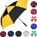 MRTLLOA Extra Large Golf Umbrella, 54/62/68/72 Inch Automatic Open, Oversize Double Canopy Vented Windproof Waterproof Sports Umbrellas for Rain