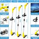 Aokia Electric Weed Wacker Cordless, 12V Battery Powered Weed Eater Cordless with Adjustable Pole (65inch), Lightweight Grass Trimmer Cutter/Edger/Mower with 2 Types Blade for Yard Lawn and Garden