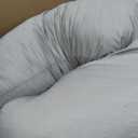 Momcozy J-Shaped Pregnancy Pillow for Sleeping with Cooling Cover, Side Sleeper Support for Belly, Hip & Leg, Deep Grey, 48inch