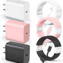 Compatible with iPhone 14 13 12 Charger, 20W Fast Charging Wall Charger, 10 FT USB ightning Cable, Phone Charger Cord for Phone 14/ 13/ 12/ 12 Pro Max/ 11/ Xs Max/ XR/ X, AirPods Pro and More(White/ Pink/ Black)