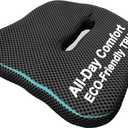 TPU Seat Cushion, 17.72x17.72x1.97 Inches, Square Mesh Design, Breathable Moderate Softness, Machine Washable Donut Pillow for Adult Seating Support Relief Tailbone(Black), Standard