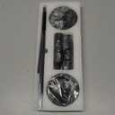 Honoson 6 Sets Flameless Christmas Tree Taper Candles with Holders Remote Control, LED Taper Candles AAA Battery Operated Flickering Candlesticks for Window Fireplace (Black,Classic Style)