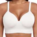 Ubras Push Up Wireless Bra Supportive Seamless Bra Shaping Bra for Big Breast Plus Size (Medium, White)