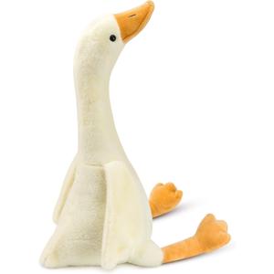 One Silly Goose Stuffed Animal, Soft Goose Doll Plush Toy Hugging Pillow, Cute Duck Stuffed Animal, Goose Stuffed Plush Toys Gifts for Kids Baby Shower Birthday Party Favors Supplies