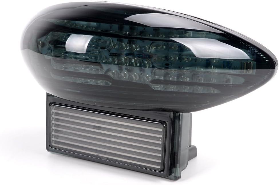 Motorcycle Smoked Lens LED Tail Light Brake Turn Signal Lamp Compatible with 1999-2007 Suzuki Hayabusa GSXR1300 & 2003-2006 Suzuki Katana 600/750