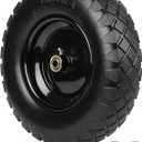 GICOOL 4.80/4.00-8" Wheelbarrow Tire, 16" Flat-Free Solid Tire and Wheel, 3-6" Centered Hub, 5/8" & 3/4" Bearing, For Garden Wagon Cart Trolley Dolly (1 Pack)
