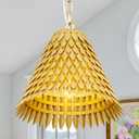 TOCHIC Modern Chandelier Rustic Dining Room Ceiling Pendant Light Fixture with Gold Leaves, Vintage Farmhouse Chandelier for Bedroom, Living Room, Kitchen Island, Foyer, Entryway, 11.8" D