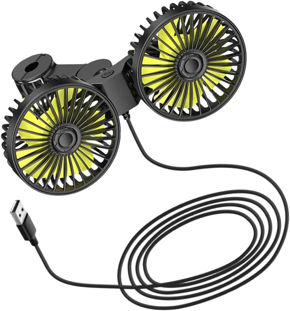 Portable Usb Car Fan Compact Backseat Cooling Fan Clip for Rear Headrest for Travel Camping and Outdoor Use Comfort Cars and Suvs