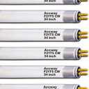 (6pack 34inch F21T5/841 Cool White Fluorescent Light Bulb, 21Watts 4100K T5 Linear Tube Replacement F21W/841/HO,F21T5 CW Full Spectrum CRI85+