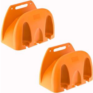 2PCS Water Pipe Hose Storage Rack, Wall Mounted Hose Bracket, Garden Tool Organize Bracket, Hose Plastic Reel Rack Hanger, Storage Manager Shelf, for Outdoor Garden Patio Garage (Orange)