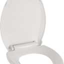 Toilet Seats Elongated,19" Extra Long Toilet Seat,Safe & Durable PP Material Seat, Quiet-Close Hinges, Easy Installation & Release with Hardware (Biscuit)