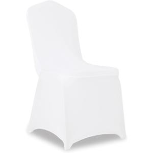 100 Pack White Stretch Polyester Spandex Chair Covers Universal Washable Removable Chair Slipcovers Protector for Wedding Banquet Events Party Dining Decoration