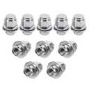 Hovom 10PCS M12x1.5 Lug Nuts, 37mm Chrome Car Wheel Nuts with Washer, Hex Tire Nut Replaces 611-211, Compatible with Camry Corolla RAV4 Tacoma Highlander RX350 ES350 RX450h IS300 (Wheel Nut, 10 PCS)