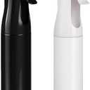 Aquableu Spray Bottle for Hair  Continuous Mist Spray Bottle for Hair Care, Styling, Cleaning, Plants, Pets & Essential Oils (Variety Pack of 2 - Black & White, 6.76oz/200ml)