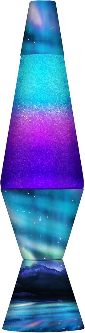 Lamp 2160 LVA2160 Colormax Northern Lights, 14.5", Glitter with Clear Liquid and Decal Base