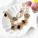 Purse CharmsHeart Black Zircon Bag Charms for Handbags Purse Keychain Bag Charm Chain Keychains for Women