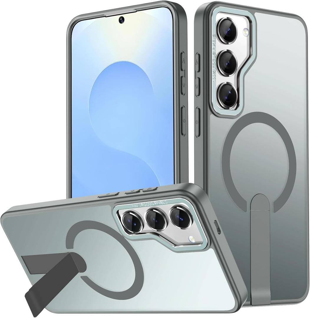 For Samsung Galaxy S23+ Plus Case, [Compatible with MagSafe] S23 Plus Magnetic Case Built-in Invisible Stand [Military-Grade Protection] Shockproof Phone Case for Galaxy S23Plus (Grey)