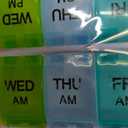 Sukuos AM PM Weekly Pill Organizer 2 Times A Day, Large Daily Pill Box Case 7 Day with Easy Push Button Design, Detachable Medicine Holder for Vitamin/Fish Oil/Supplements (Rainbow)