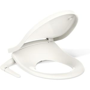 Kohler PureWash M250 Manual Bidet Toilet Seat, Low Profile, Non- Electric, Adjustable Water Pressure, Self Cleaning, Quiet-Close, Easy Installation, Biscuit, Size: Round