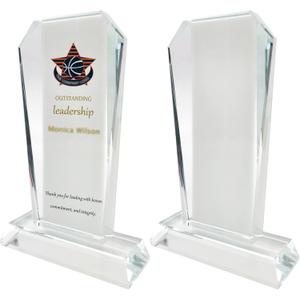 2 Pack Sublimation Crystal Blanks Sublimation Plaque Glass Blanks for Sublimation Award Trophy Photo Picture Frame Tabletop Ornaments DIY Gifts (Award)