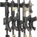 Gun Rack for Wall, 5 Slot Gun Wall Mount, Heavy Duty Steel Indoor-Gun-Racks Securely Hold Shotguns Rifles Rack Display Stand, Black
