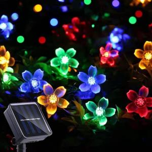 ITICdecor Solar Flower String Lights Outdoor Waterproof 50 LED Solar Powered Fairy Lights for Garden, Fence, Patio, Yard, Christmas Tree & Party Decor (Multi-Color) (1 Pack)