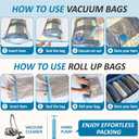Cozy Essential Vacuum Storage Bags, 80% Compression Vacuum Seal Space Saver Plastic Packaging Bags for Clothes, Blankets, Pillow, Bedding, Comforters, Sealer Clothing Storage,20 Combo