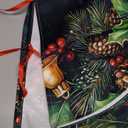 Christmas Tree Skirt 30 inch, Pinecones Bells Red Berries Holly Xmas Tree Skirt for Home Party Holiday Indoor Outdoor Decorations