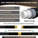Garden Hose 25 ft Water Hose Flexible Heavy Duty Outdoor Lightweight No Kink Long Non-Expandable High Pressure Flat Hoses Pipe 100 Strong 3/4 Brass Fitting for Outside Yard Lawn Car Wash