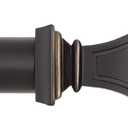 Ivilon Decorative Window Curtain Rod - Carved Square Finials, 1 1/8 in Rod, 28 to 48 in. Antique Black