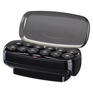 Conair Hot Rollers for Long, Medium & Short Hair, 12 Jumbo 1 " Heated Hair Rollers with Clips, Hot Curlers for Women, Volume & Curls, Black