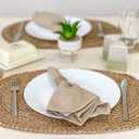 Chardin Home Set of 3 Jute Braided Oval Placemats – 13x19 Inch Rustic Natural Jute Table Mats | Handwoven Boho Farmhouse Style | Eco-Friendly Artisan Dining Decor