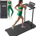 Walking Pad with Handle Bar, Folding Treadmill with Handles for Home Small Spaces, Compact Walking Pad Treadmill with Handle, 3.5HP Electric Portable Treadmills for Home, 400LBS Capacity (gray)
