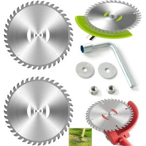 7PCS Grass Trimmer Blade Heads Replacements and Nut - 6" x 40 Teeth Carbide Tipped Weed Wacker Blade, Metal Cutter Blades Replacement Suitable for Most Electrical Weed Wacker stringless Weed Eater