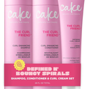 Cake Beauty Curl Friend Curl Defining Shampoo, Conditioner & Cream Set - Avocado & Argan Oil Curly Hair Products - Anti-Frizz, Cruelty Free & Vegan Gift Set