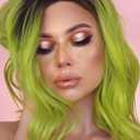 G&T Wig Green Bob Wavy Wigs for Women Lime Green Wig Middle Part Heat Resistant Party Halloween Cosplay Costume Wig(14 inch, ombre green)