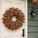 26" Artificial Fall Boxwood Wreath for Front Door Decoration(Autumn Orange)