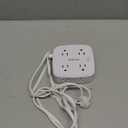 6 Ft Surge Protector Power Strip - YISHU 8 Widely Outlets with 4 USB Ports, 3 Side Outlet Extender with 6 Feet Flat Extension Cord, Ultra Flat Plug, Wall Mount, Desk USB Charging Station, ETL, White