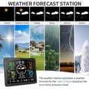 Weather Stations Wireless Indoor Outdoor Thermometer with Multiple Sensors, 7.5" VA Display Weather Forecast Station with Atomic Clock, Temperature, Humidity and Adjustable Backlight for Home