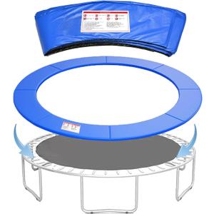 Trampoline Replacement Safety Pad, 8ft 10ft 12ft 14ft 15ft 16ft Trampoline Spring Cover with Foam Padding, No Holes for Poles, Round, Blue
