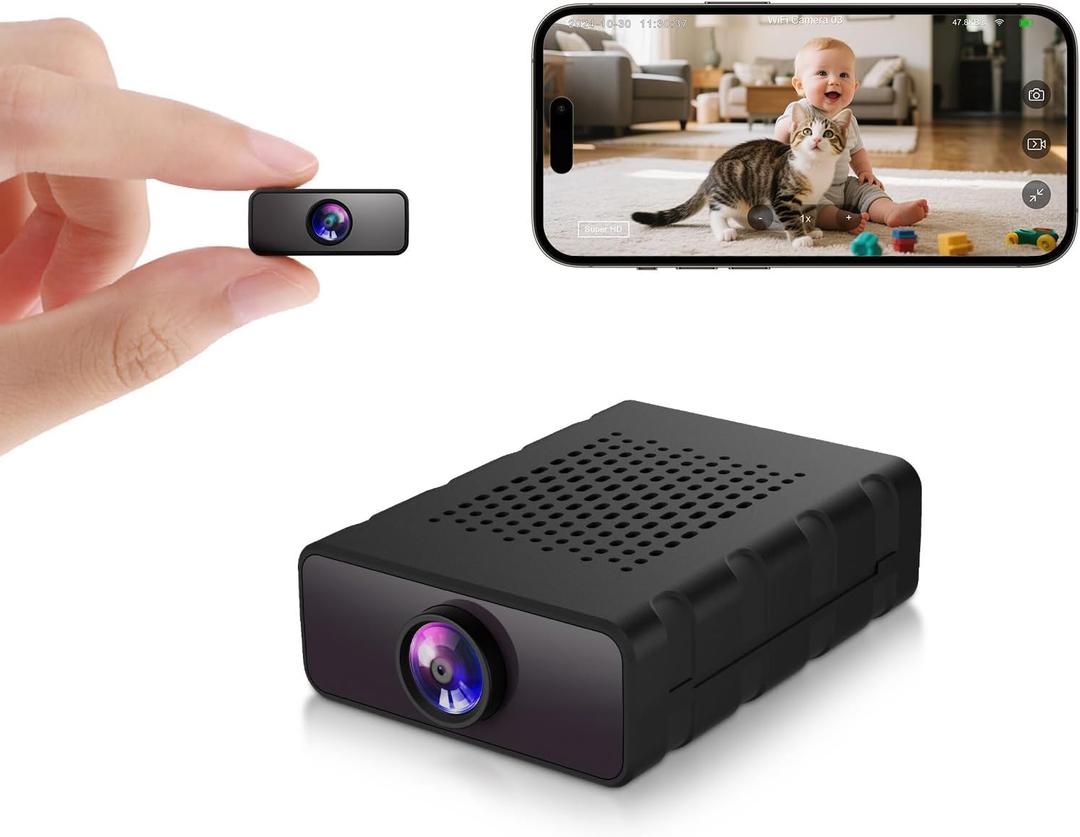 Hidden Camera, Nanny Cam for Home | Free Cloud Indoor Security Camera, Works with/ Without WiFi for Baby/ Pet/ Nanny Monitoring (deep Black)