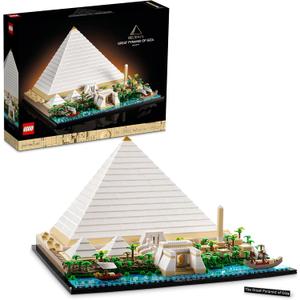 LEGO Architecture Great Pyramid of Giza Set 21058, Home Dcor Model Building Kit, Creative DIY Activity, Famous Landmarks Collection (Green)