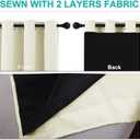 2 x NICETOWN Living Room Completely Shaded Draperies, Privacy Protection & Noise Reducing Ring Top Drapes, Black Lined Insulated Window Treatment Blackout Curtain Panels (Beige, 2 Pieces, W37 x L84)