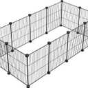 LURIVA DIY Small Animal Playpen, Pet Playpen, Guinea Pig Cages, Rabbit Playpen, Dog Puppy Playpen, Indoor Metal Wire Yard Fence, 15 X 12 Inch, 12 Panels, Black