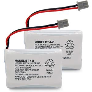 GEILIENERGY BT446 BT-446 Phone Battery Compatible with Uniden BBTY0503001 BT-1004 BT-1005 GE-TL26402 BT-504 CPH-488B 3.6V 800mAh (2 Pack)